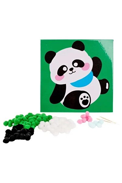 OEM Fandy Mozaic Set Panda cu Pomponi Creativ 3D 20 x 20 cm