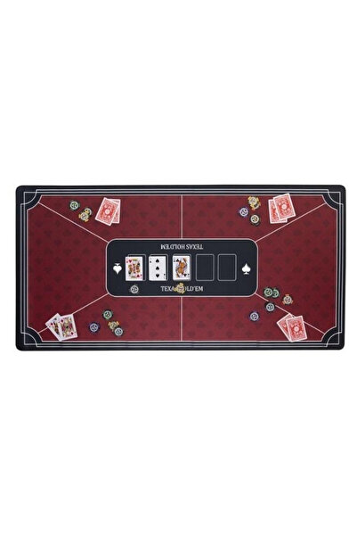 OEM Covor de poker rosu Quint 120 x 60 cm pentru 6 jucatori