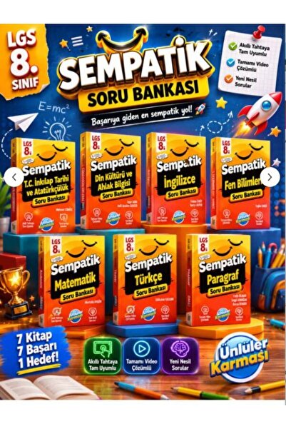 Ünlüler Karması Yayınları ÜNLÜLER KARMASI 8.SINIF SEMPATİK SORU BANKASI TAM S...