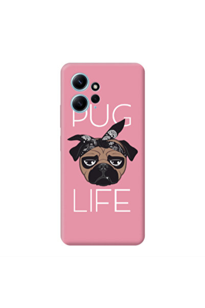 Other Xiaomi Redmi Note 12 4G Pug Life Pink Colored Silicone TPU Θήκη