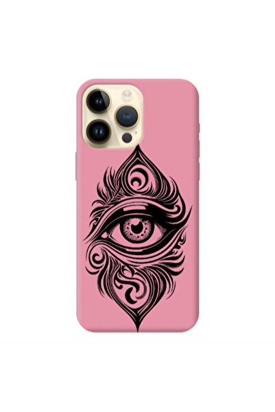 Other Apple iPhone 13 Pro Max Eye patterned drawing Pink Colored Silicone TPU...