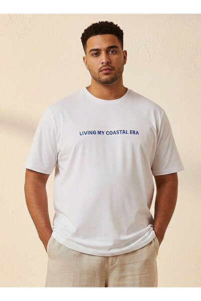 Maxim Plus Regular Fit Crew Neck Short Sleeves Slogan Print T-shirt