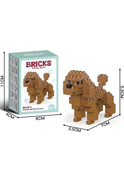 OEM Set constructie Merkpol 150 piese, figurina pudel maro, multicolor, 0x9x12cm
