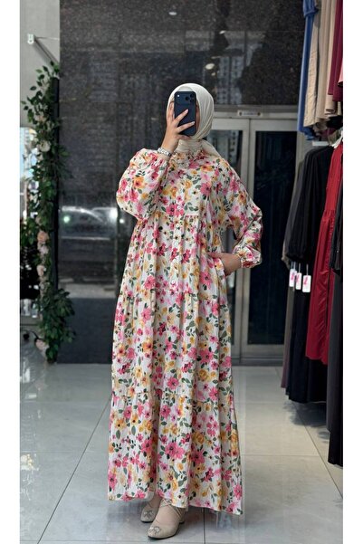 Moda Fatma modal dijital Elbise rahat kalıp