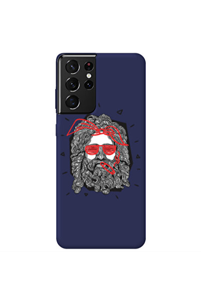 Other Samsung S21 Ultra Cool glasses Dark blue Colored Silicone TPU Θήκη