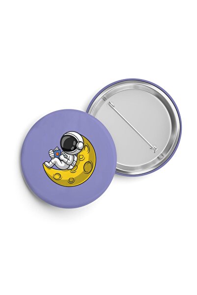 riyaz Astronot 3 | İğneli Buton Rozet (4,40 cm)