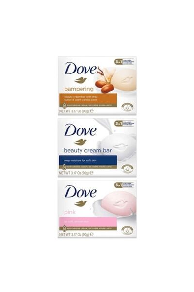 Dove Set asortat Săpun cremă Original și Unt de Shea și Roz, 3 x 90 g