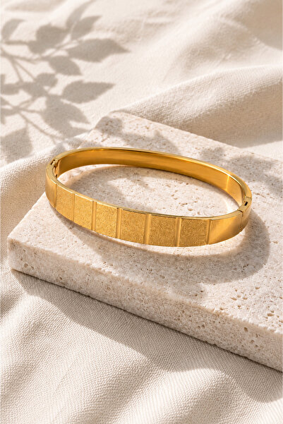 morbella Steel Cuff Women's Bracelet Gold Color Non-Tarnish Stainless Minimal...