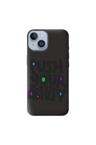Other Apple iPhone 14 Plus Push Your Ability Black Colored Silicone TPU Θήκη