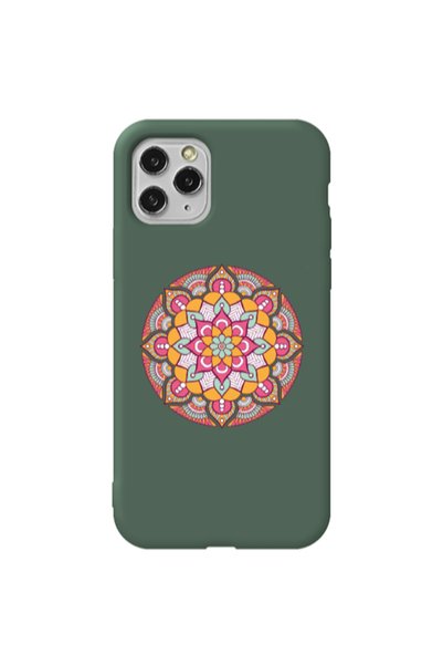 Other Apple iPhone 11 Pro Max Mandala D103 Dark Green Colored Silicone TPU Θήκη