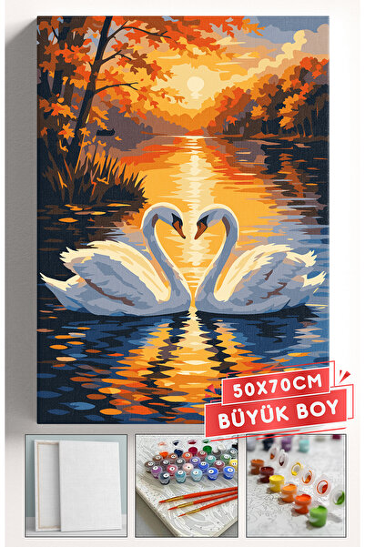Akihabara Sayılarla Boyama Hobi Seti Çerçeveli Numaralı Tuval Fırça Boya Dahi...