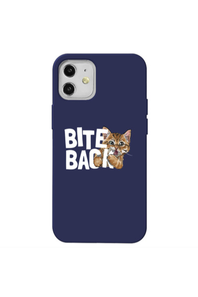 Other Apple iPhone 12 bitte back cat Dark blue Colored Silicone TPU Θήκη
