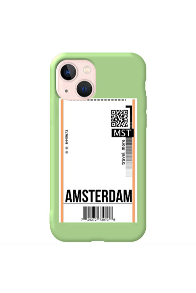 Other Apple iPhone 13 Amsterdam Travel More Light Green Colored Silicone TPU ...