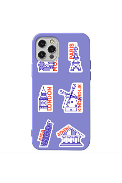 Other Apple iPhone 12 Pro Max Pisa Athens Purple Colored Silicone TPU Θήκη