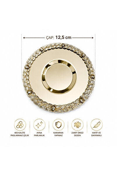 Turkco Premium Knitted Series 6-Piece Tea Plate Set