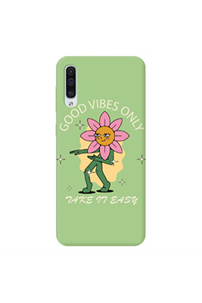 Other Samsung A50 Good Vibes Only Light Green Colored Silicone TPU Θήκη