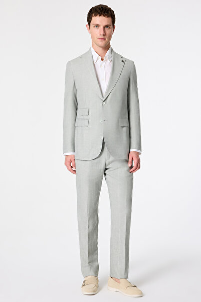 Damat Regular Fit Mint Çizgili İpekli Takim Elbise