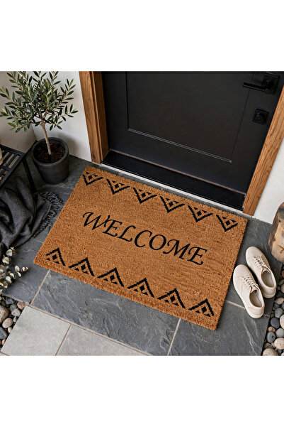 ANUTYA HOME Coco CC029A Welcome Desenli Kalın Kaymaz Taban Nem Alıcı Şık Tasa...