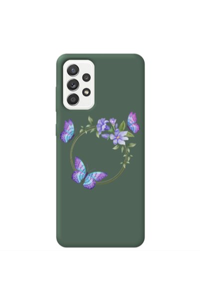 Other Samsung A52 Butterfly on the ring Dark Green Colored Silicone TPU Θήκη