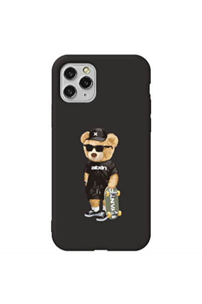 Other Apple iPhone 11 Pro Bear with glasses Black Colored Silicone TPU Θήκη