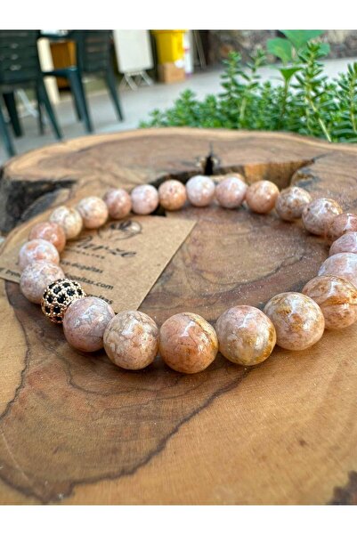parze doğaltaş Sakura Agat (Flower Agate) Natural Stone 8 mm Design Bracelet