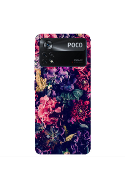 Other Xiaomi Poco X4 Pro Purple and pink flowers Transparent Silicone TPU Θήκη