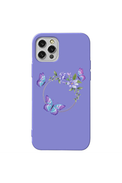 Other Apple iPhone 12 Pro Max Butterfly on the ring Purple Colored Silicone T...