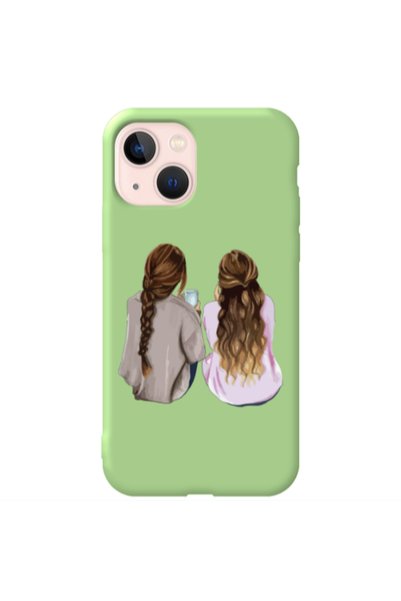 Other Apple iPhone 13 Friends Light Green Colored Silicone TPU Θήκη