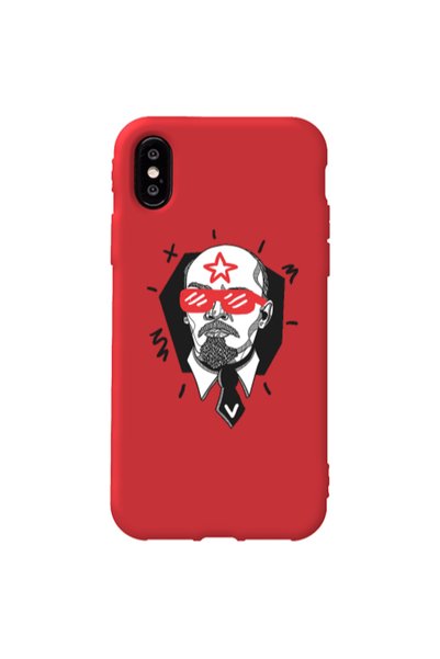 Other Apple iPhone Xs Max Stars and glasses Red Colored Silicone TPU Θήκη