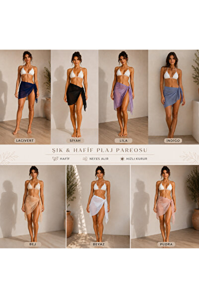 Glowzia Women's Pareo Skirt |   Transparent Beach Pareo |   Summer Pareo with...