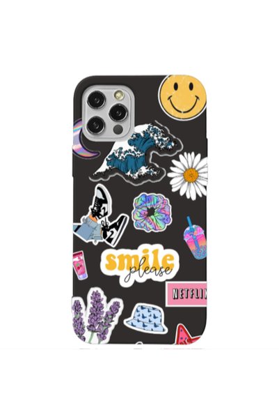 Other Apple iPhone 13 Pro Smile Moon Black Colored Silicone TPU Θήκη