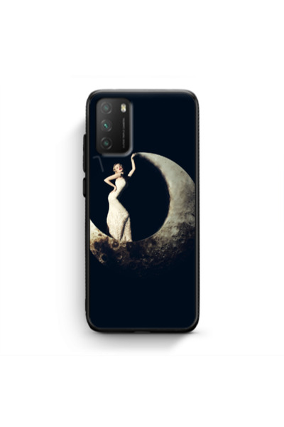 Other Xiaomi Poco M3 Woman in moon Black Glossy Θήκη