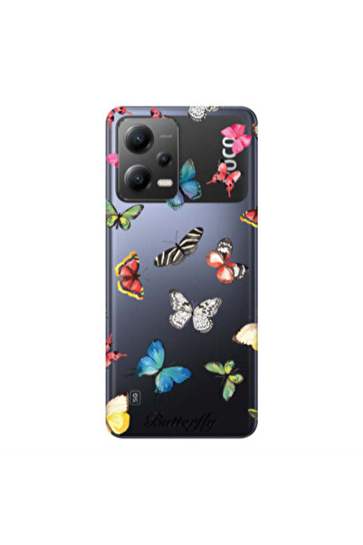 Other Xiaomi Poco X5 Mixed Butterflys Transparent Silicone TPU Θήκη