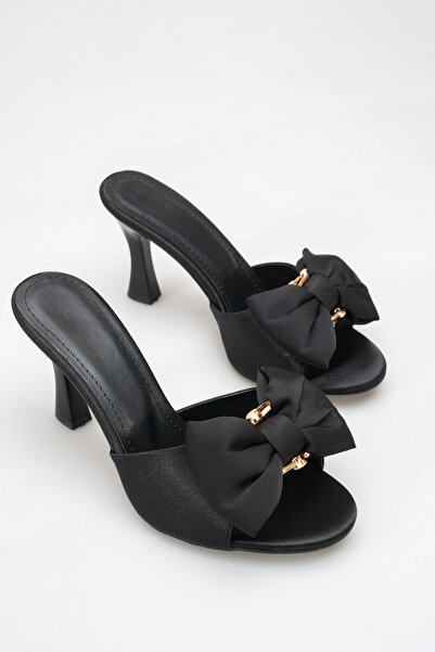 ELEVAM Satin Bow Women's Heeled Slippers 9 cm