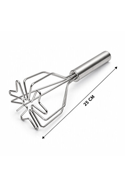 Lunaev Heart Shape Diameter: 9 cm Chrome Handle - 12 cm Metal Potato Masher T...
