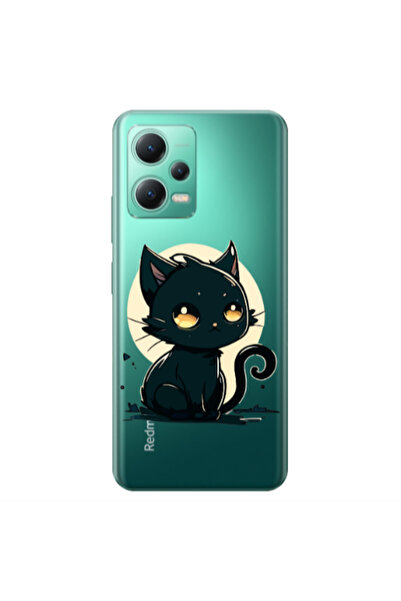 Other Xiaomi Redmi Note 12 Pro 5G Black Cat Transparent Silicone TPU Θήκη