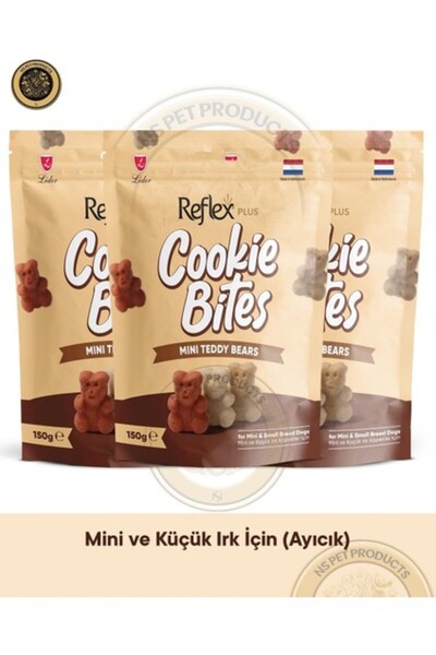 Reflex Plus Cookie Bites Mini Teddy Bears Köpek Ödül Maması Seti 3x150 gr - Ö...