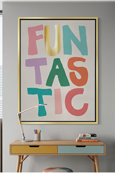 Jasmine Art Funtastic Kids Wall Art | Portrait Framed Canvas Print with Gold ...