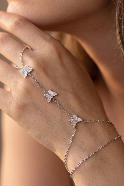 Elika Silver Row Butterfly Model Zircon Stone Shahmeran
