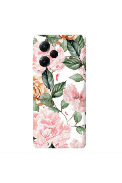 Other Xiaomi Poco X5 Pro Pink rose and laves Transparent Silicone TPU Θήκη