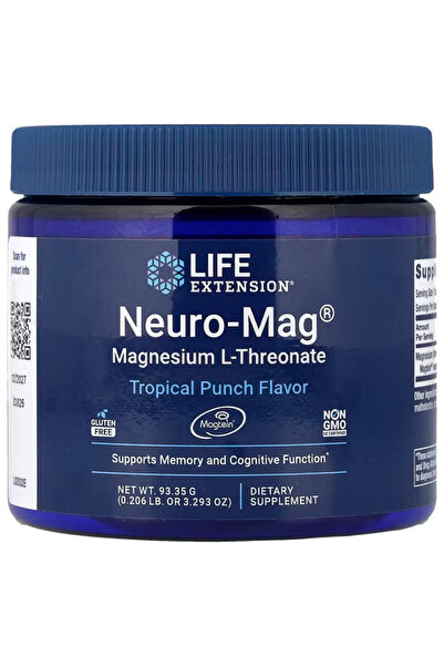 Life Extension Supplements, Neuro-Mag Magnesium L-Threonate Powder (Tropical ...