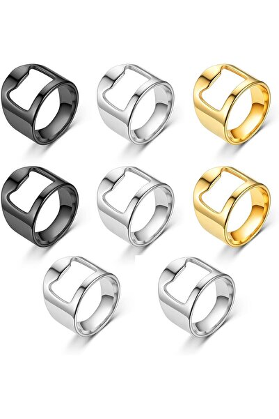 Arabest 8-Pack Stainless Steel Ring Bottle Opener,3 Different Sizes,Easy to U...