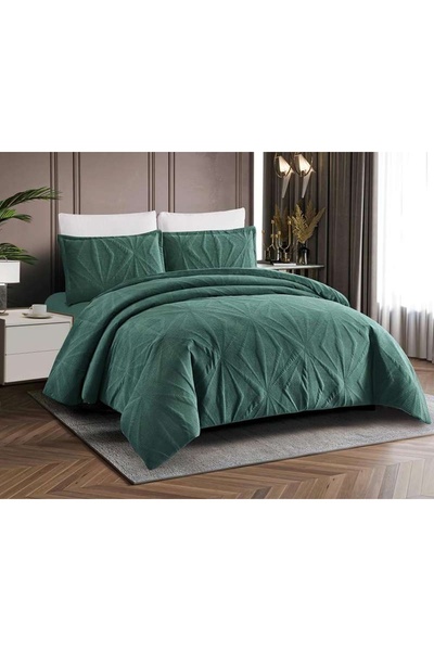 Alhabib bedding Dark Green Double Bedspread Suitable for 200X200Cm Bed, 3 Pieces