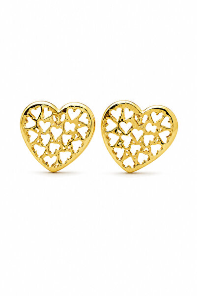 Sibelon Gold Color Heart Model Earrings