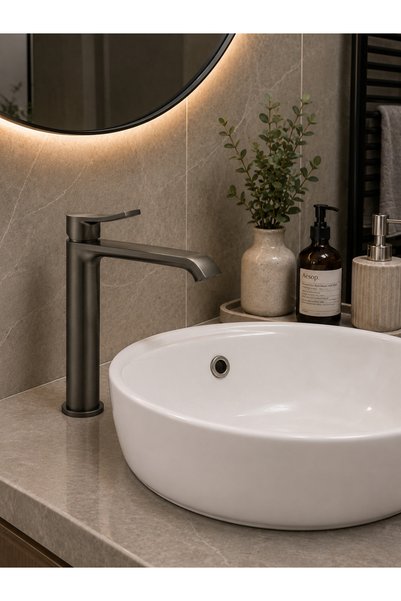 Valtemo VALERO ANTRASİT SABİT ÇANAK LAVABO BATARYASI