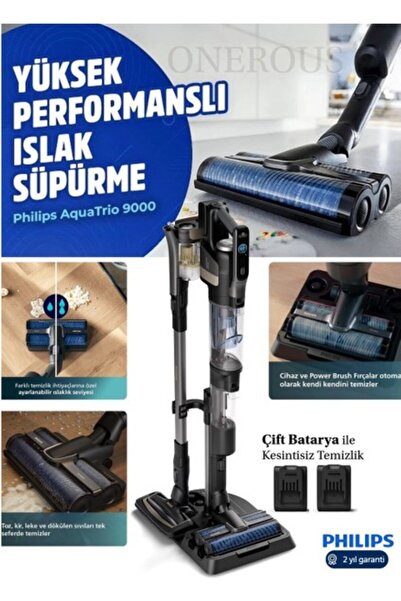 Philips Aquatrio Islak ve Kuru Süpürme Sistemi Çift Fırçalı Otomatik Temizlem...