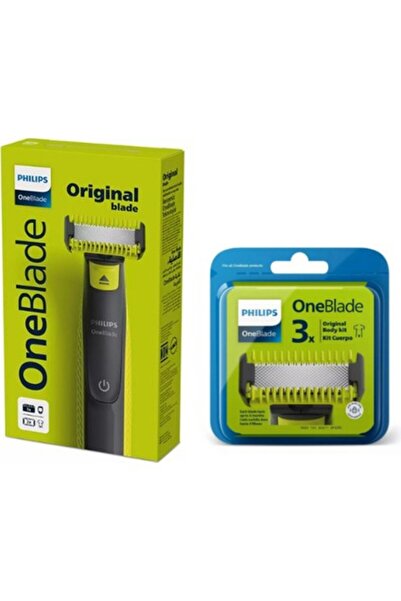 Philips QP2824/10 Oneblade Yüz ve Vücut Şekilendirici QP630/51 3'lü Yedek Bıç...