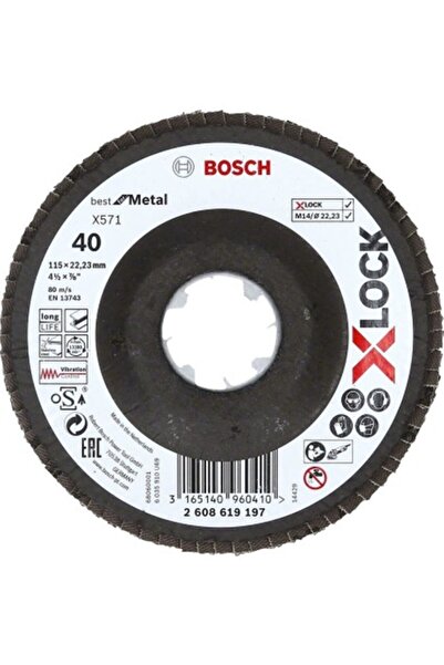 Bosch - X-Lock - 115 mm 40 Kum Best Serisi Metal Flap Disk 2608619197