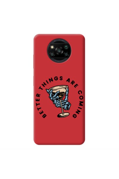 Other Xiaomi Poco X3 /X3 Pro Better Things Are Coming Red Colored Silicone TP...