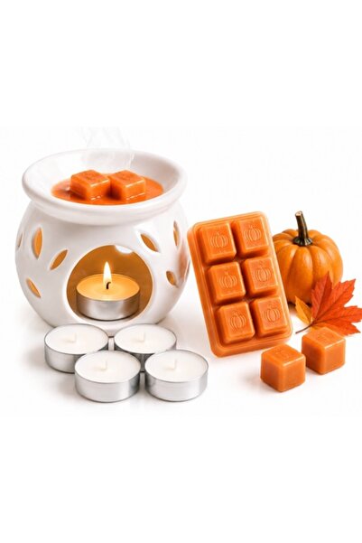OEM Set de aromaterapie cu suport ceramic alb, ceară parfumată cu aromă de do...